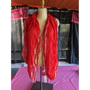Charming‎ Charlie red silver neck scarf wrap NWT